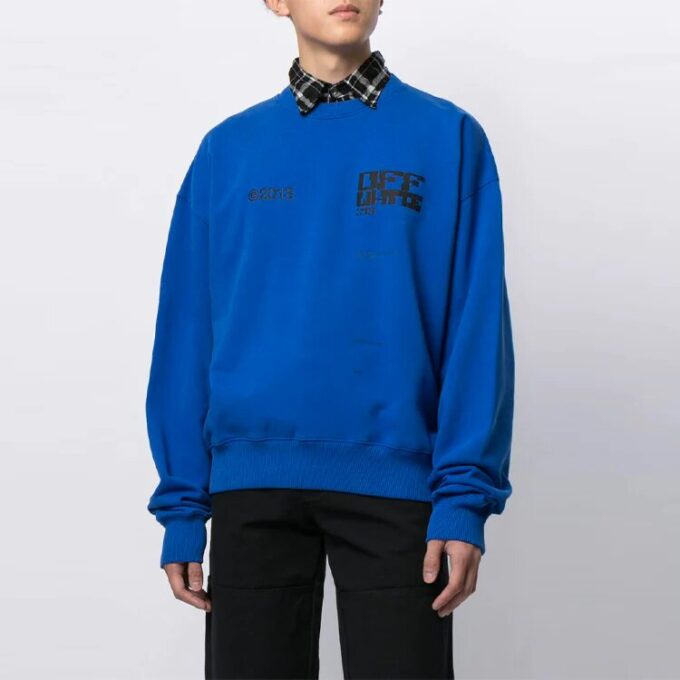 SS21 Arrow Pattern Sports Long Sleeves Loose Fit Blue