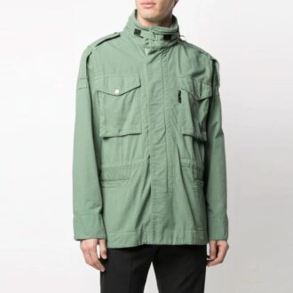SS21 Arrows Logo Solid Color Multiple Pockets Jacket Green