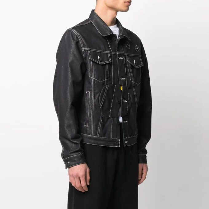 SS21 Arrows Pattern Denim Jacket Black