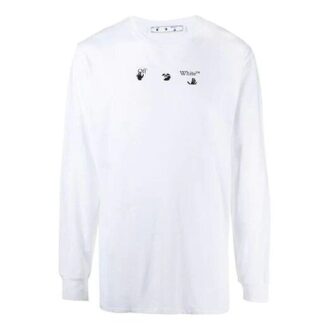 SS21 Arrows Pattern Printing Round Neck Long Sleeves Ordinary Version White SS21 Arrows Pattern Printing Round Neck Long Sleeves Ordinary Version White