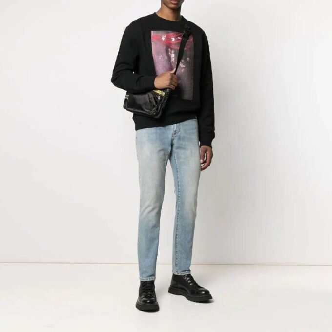 SS21 Arrows Pattern Printing Round Neck Long Sleeves Version Black