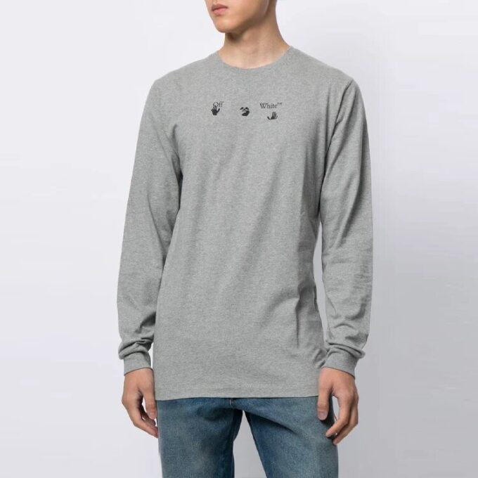 SS21 Arrowslogo Pattern Printing Round Neck Long Sleeves Ordinary Version Gray