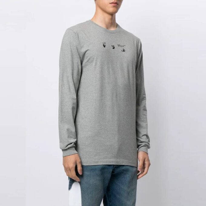 SS21 Arrowslogo Pattern Printing Round Neck Long Sleeves Ordinary Version Gray
