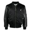 SS21 aviator Logo Printing Splicing Jacket Black