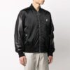 SS21 aviator Logo Printing Splicing Jacket Black