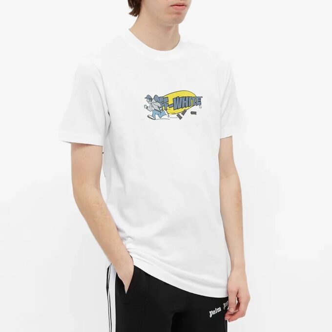 SS21 B-Boy Round Neck Printing Short Sleeve Pullover Short Sleeve Slim Fit Version White