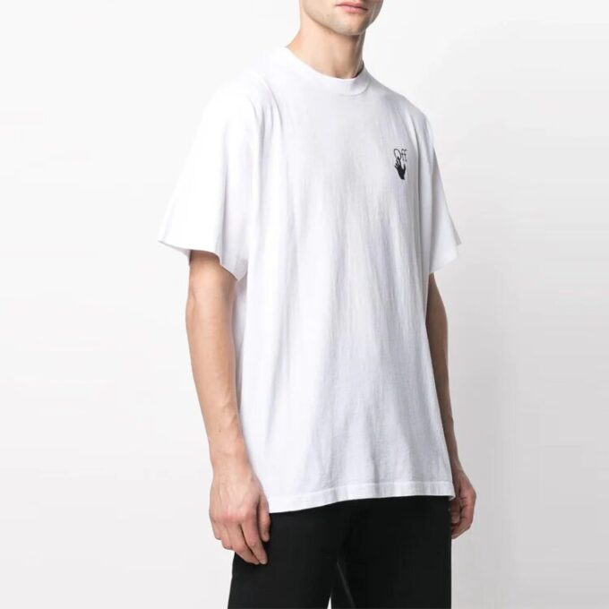 SS21 Back Red Arrow Cotton Short Sleeve Loose Fit White