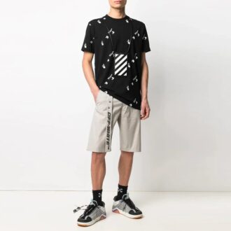 SS21 Belt Logo Knee-Length Shorts Loose Fit Beige