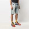 SS21 Belt Logo Printing Denim Shorts Version Blue