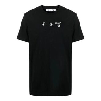 SS21 Bolt Arrows Printing Short Sleeve Round Neck Pullover Ordinary Version Black SS21 Bolt Arrows Printing Short Sleeve Round Neck Pullover Ordinary Version Black