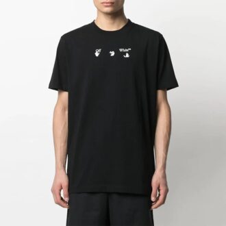SS21 Bolt Arrows Printing Short Sleeve Round Neck Pullover Ordinary Version Black SS21 Bolt Arrows Printing Short Sleeve Round Neck Pullover Ordinary Version Black
