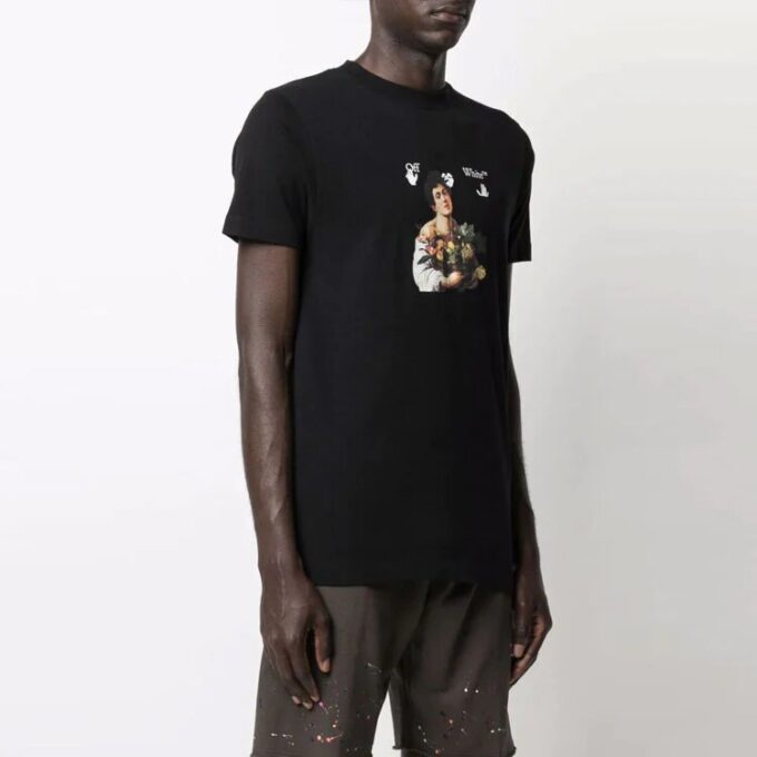 SS21 Cartoon Printing Round Neck Short Sleeve Version Black