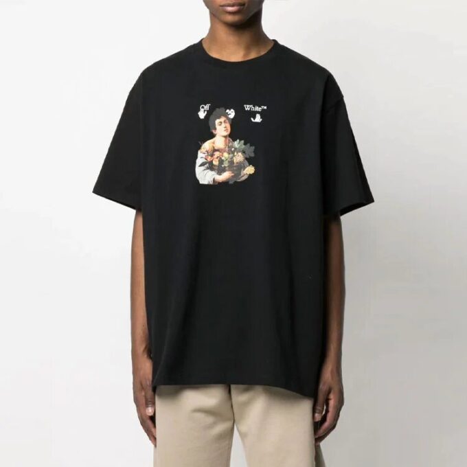 SS21 Cartoon Printing Short Sleeve Loose Fit Black