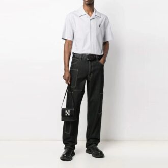 SS21 Casual Stripe Short Sleeve Shirt Version White