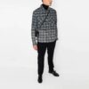 SS21 Chest Pocket Plaid Long Sleeves Shirt Loose Fit Black Gray
