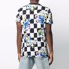 SS21 Cotton Flowers Plaid Short Sleeve Black White T-Shirt