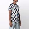 SS21 Cotton Flowers Plaid Short Sleeve Black White T-Shirt