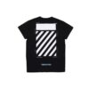 SS21 Cotton Stripe Printing Round Neck Short Sleeve Version Black