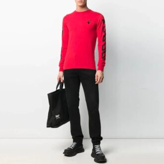 SS21 Geometry Pattern Long Sleeves Slim Fit Version Red