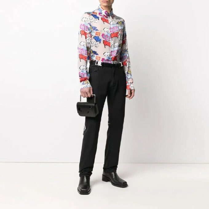 SS21 Graffiti Logo Printing Long Sleeves Shirt