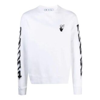 SS21 Graffiti Printing Round Neck Long Sleeves Version White
