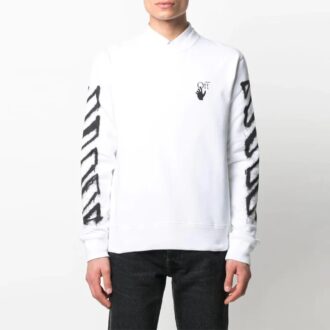 SS21 Graffiti Printing Round Neck Long Sleeves Version White