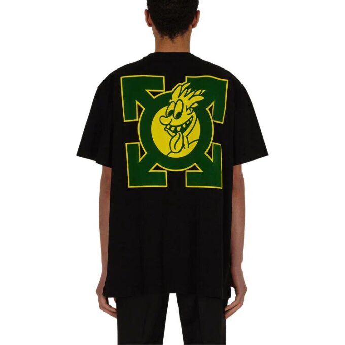 SS21 Green Arrow Cartoon Short Sleeve Loose Fit Black