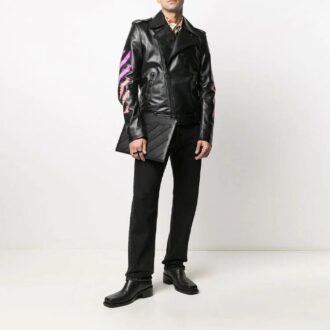SS21 lapel Printing Jacket Black