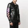 SS21 lapel Printing Jacket Black