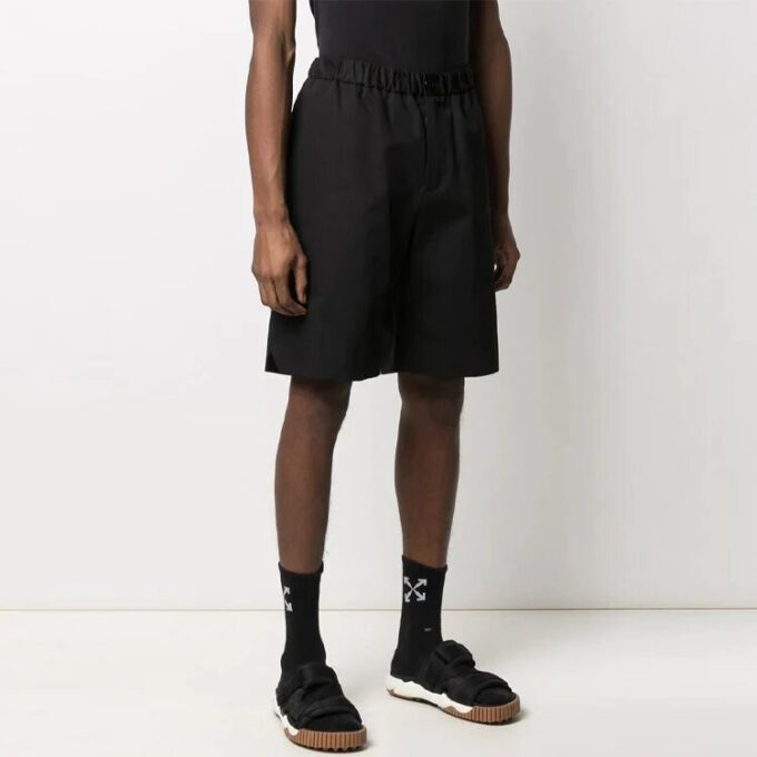 SS21 Logo Alphabet Button Shorts Loose Fit Black