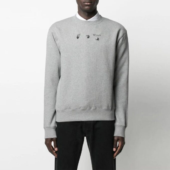 SS21 Logo Alphabet Printing Round Neck Loose Long Sleeves Version Gray