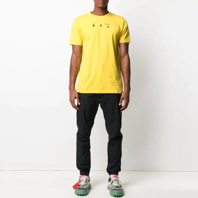 SS21 Logo Arrow Printing Round Neck Short Sleeve Loose Fit Yellow