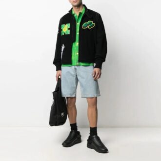 SS21 Logo Embroidered Athleisure Casual Sports Jacket Version Black