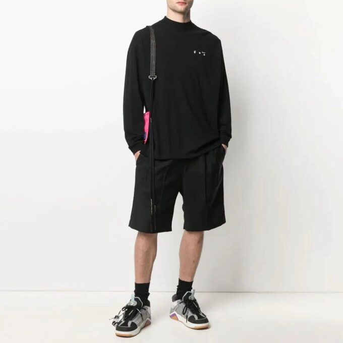 SS21 Logo Long Sleeves Round Neck Loose Fit Black