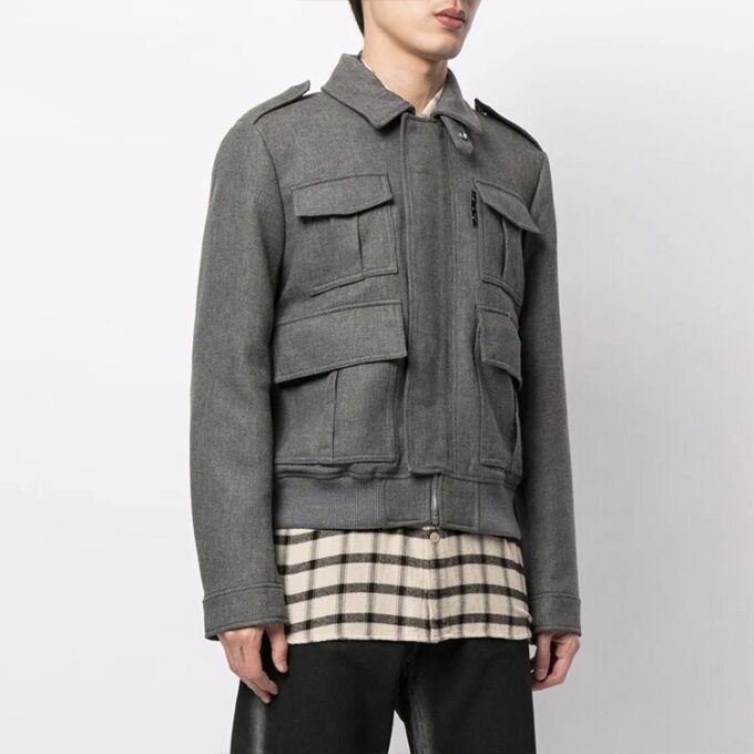 SS21 Logo Multiple Pockets Jacket Gray