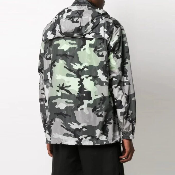 SS21 Logo Pattern hooded Zipper Jacket Ordinary Version White Camouflage