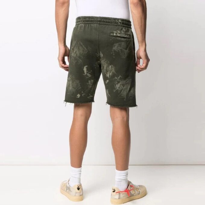 SS21 Logo Pattern Knee-Length Sports Shorts Version Green