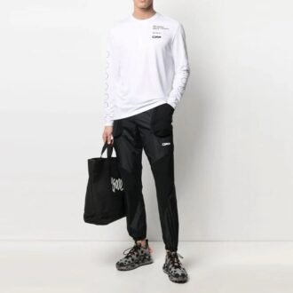 SS21 Logo Pattern Printing Long Sleeves Slim Fit Version White