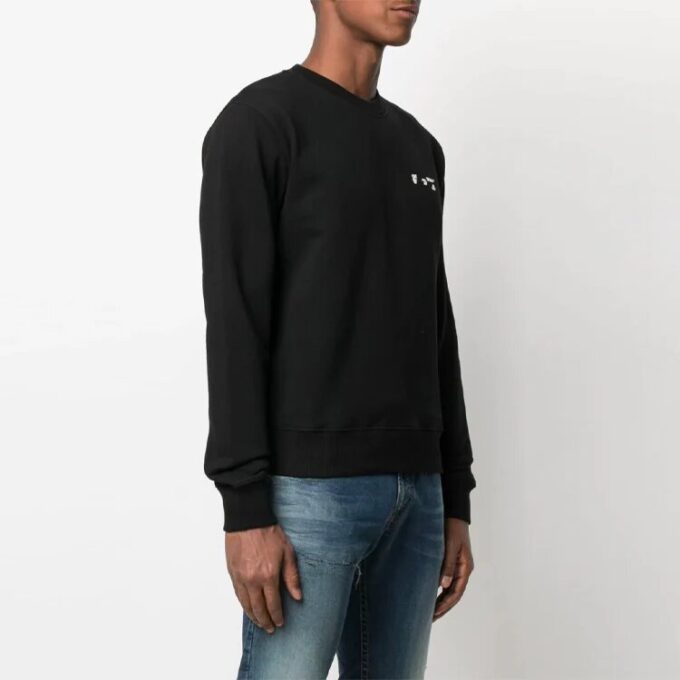 SS21 Logo Pattern Printing Round Neck Pullover Version Black