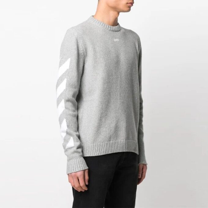 SS21 Logo Pattern Round Neck Pullover Gray