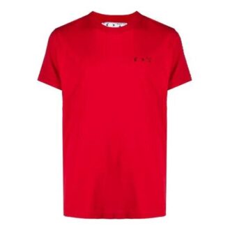 SS21 Logo Pattern Round Neck Short Sleeve Version Red