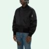 SS21 Logo Pattern Zipper aviator Jacket Loose Fit Black