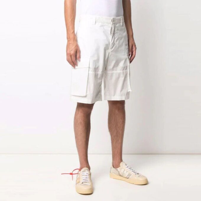 SS21 Logo Printing Cargo Pocket Shorts White
