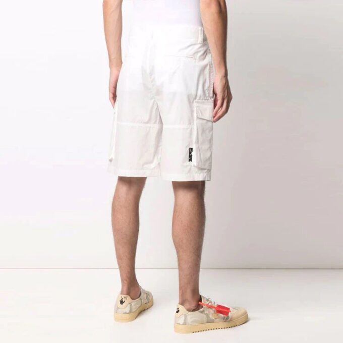 SS21 Logo Printing Cargo Pocket Shorts White