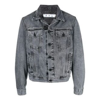 SS21 Logo Printing Denim Jacket Loose Fit Gray