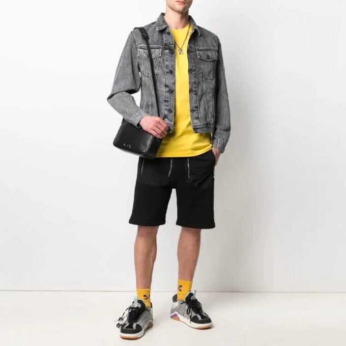 SS21 Logo Printing Denim Jacket Loose Fit Gray