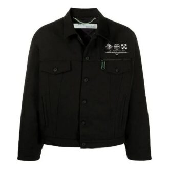 SS21 Logo Printing Pattern Long Sleeves Jacket Loose Fit Black