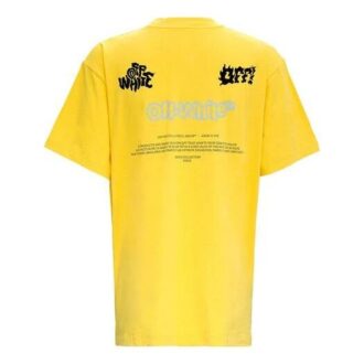 SS21 Logo Printing Round Neck Casual Short Sleeve Loose Fit Yellow