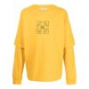 SS21 Logo Printing Solid Color Cotton Round Neck Long Sleeves Ordinary Version Yellow