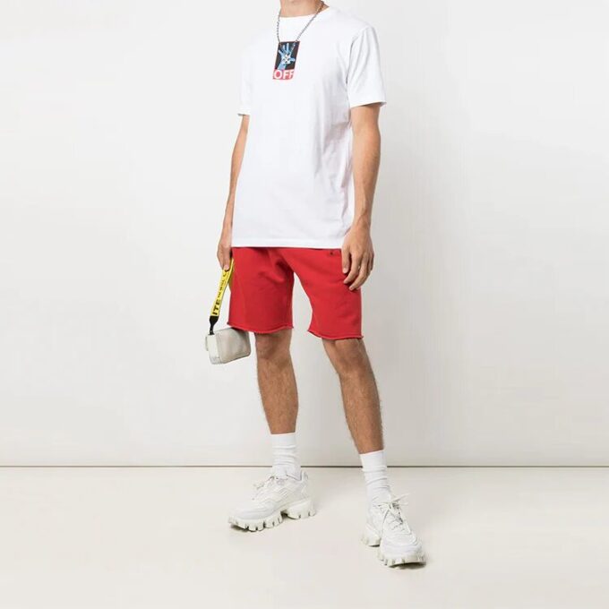 SS21 Logo Printing Straight Sports Shorts Version Red
